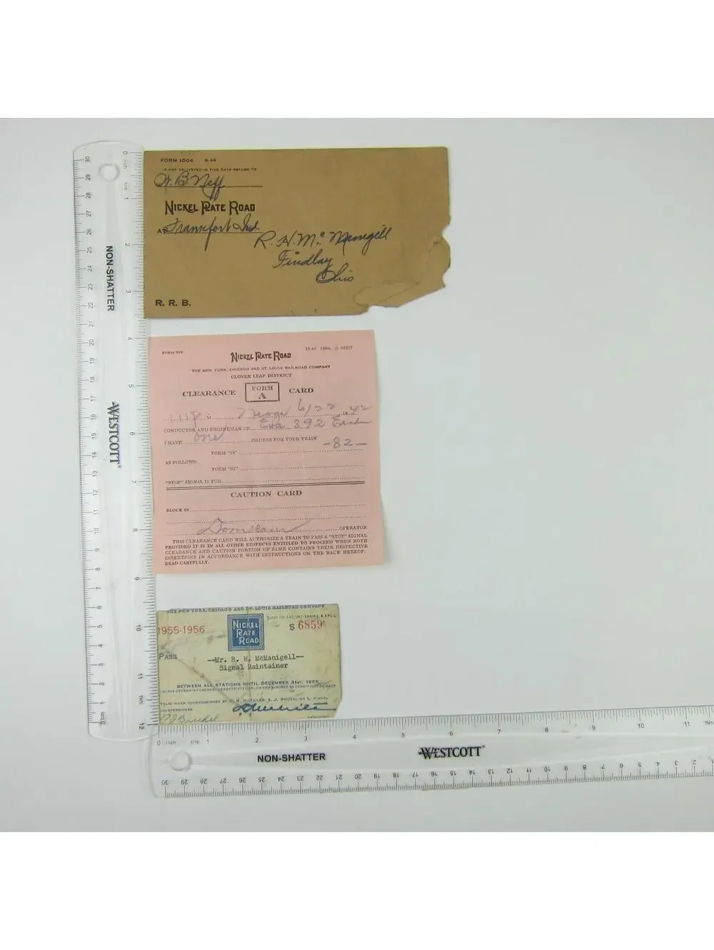 Nickel Rate Road Train Ephemera Lot 3 Envelope Form A & Pass Vintage 1940s-50s